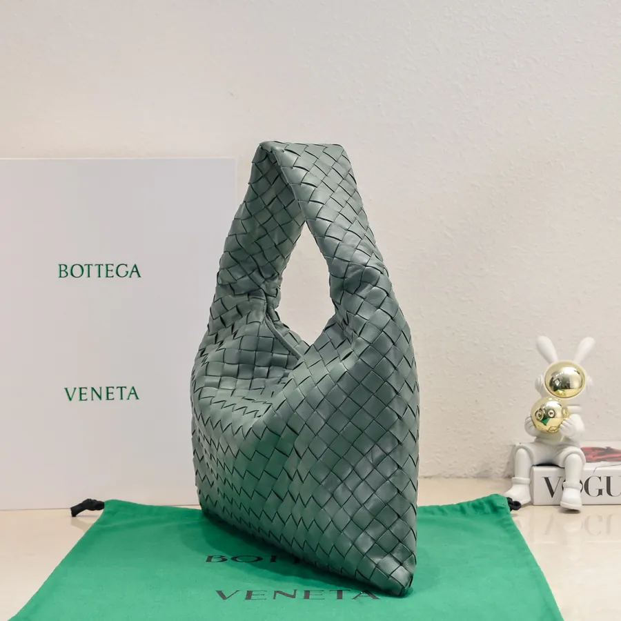 Bv New Mini HOP Bag with Woven Leather Handle