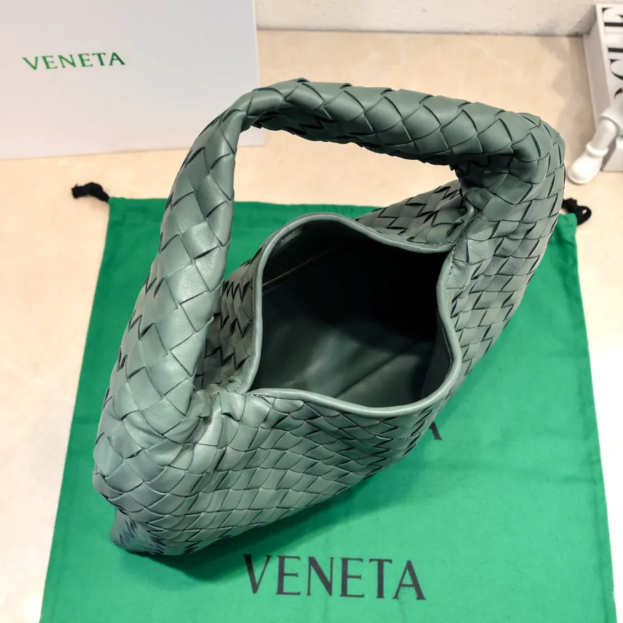 Bv New Mini HOP Bag with Woven Leather Handle