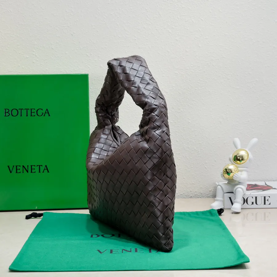 Bv New Mini HOP Bag with Grained Calfskin and Woven Handles