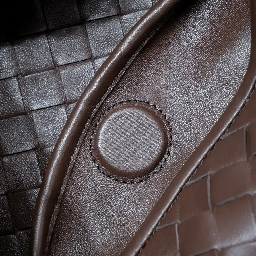 Bv New Mini HOP Bag with Grained Calfskin and Woven Handles
