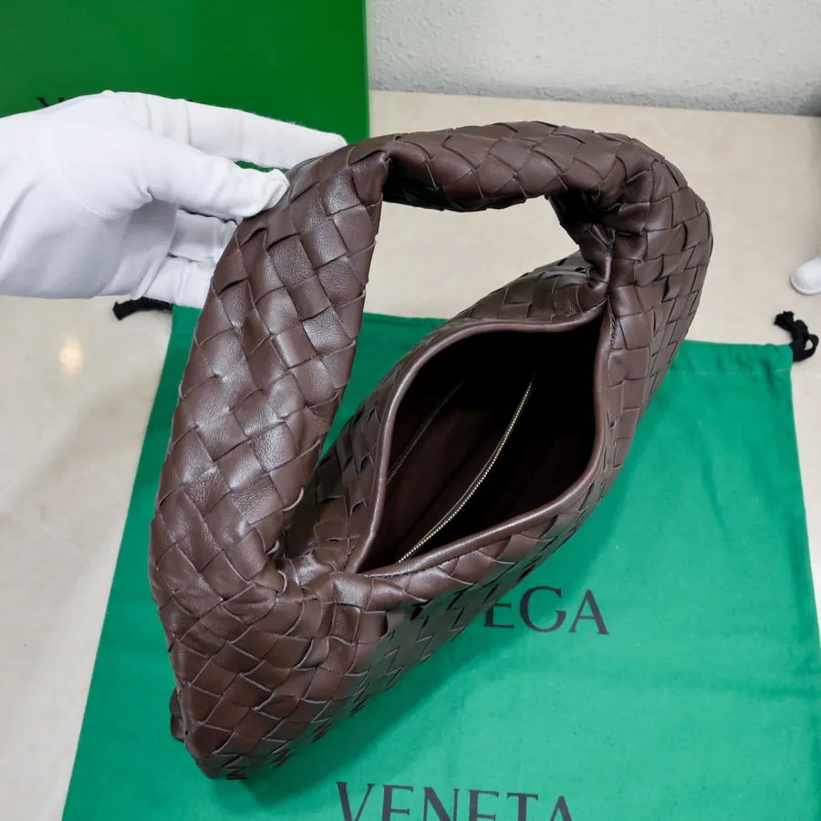 Bv New Mini HOP Bag with Grained Calfskin and Woven Handles