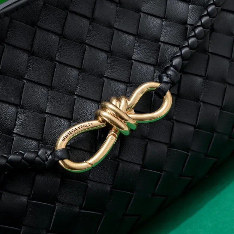 Bottega Veneta Andiamo Handbag Classic Leather Weave with Gold Tassel