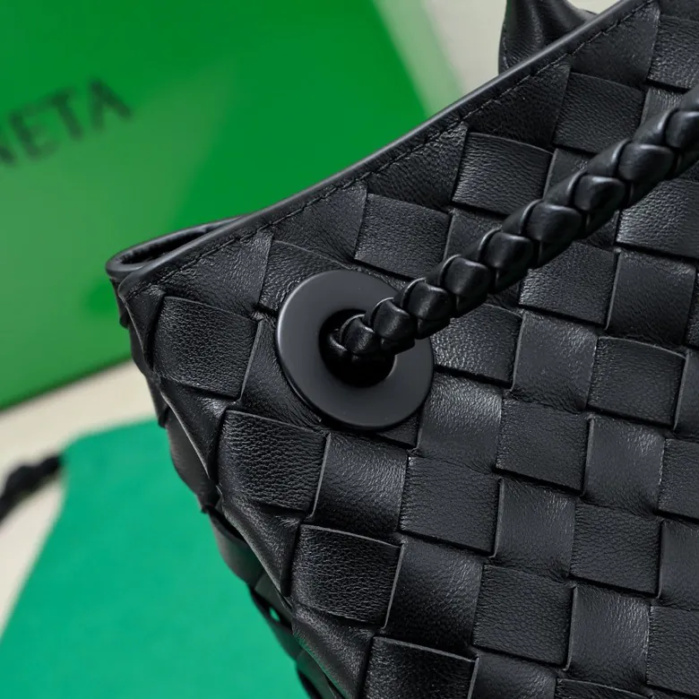 Bottega Veneta Andiamo Handbag Classic Leather Weave with Gold Tassel