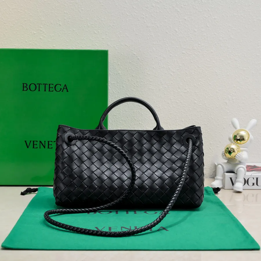 Bottega Veneta Andiamo Handbag Classic Leather Weave with Gold Tassel
