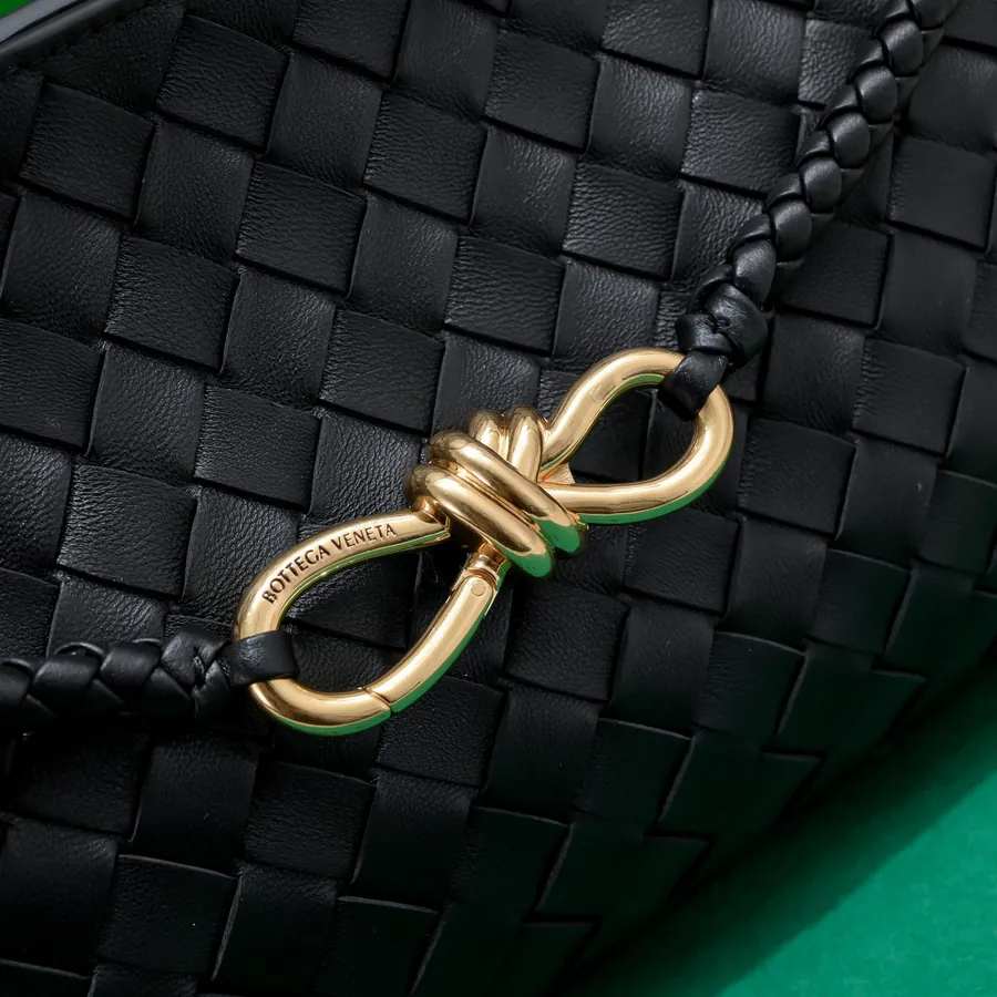 Bottega Veneta Andiamo Handbag Classic Leather Weave with Gold Tassel