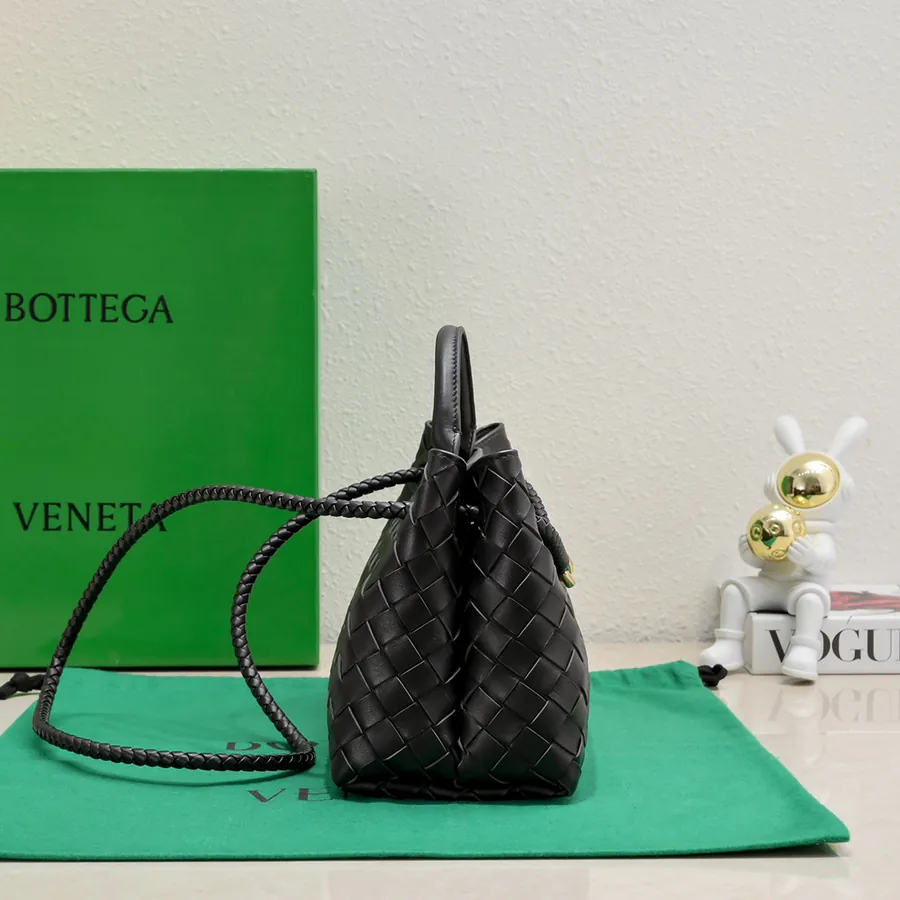 Bottega Veneta Andiamo Handbag Classic Leather Weave with Gold Tassel