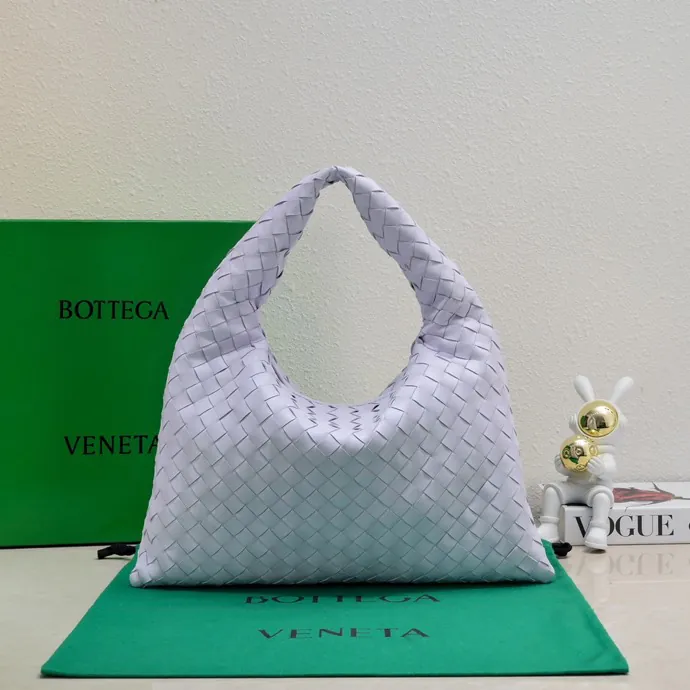 Bv New Mini HOP Bag with Grained Calfskin and Woven Handles