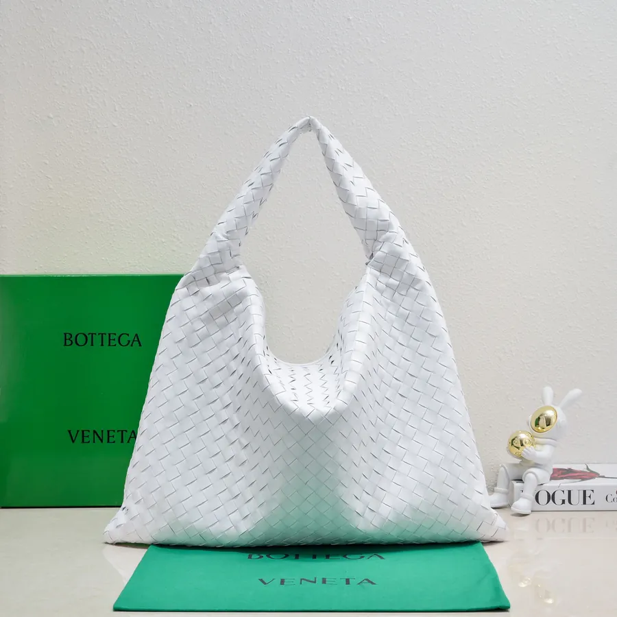 Bv New Large HOP Bag with Full Leather Weave Handle