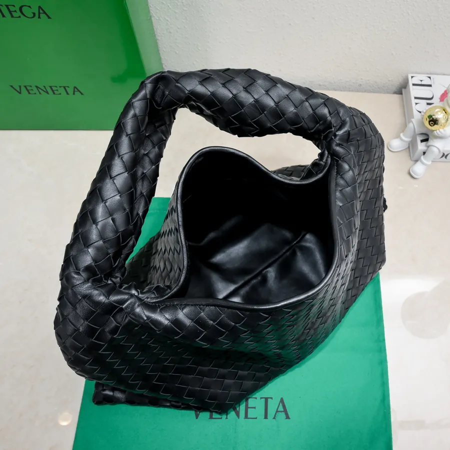 Bv New Large HOP Bag with Woven Leather Handle