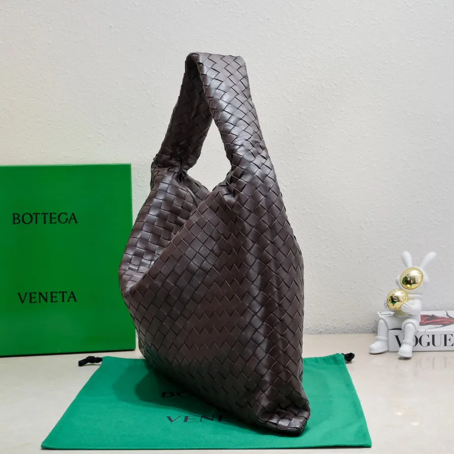 New Large HOP Bag by Bv, Grained Calfskin and Leather Handle