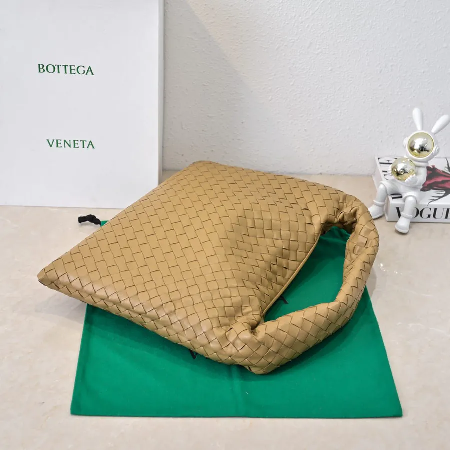 Bv New Medium HOP Bag with Woven Leather Handle