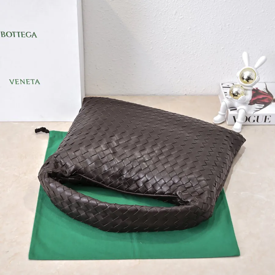 Bv New Medium HOP Bag with Woven Leather Handle