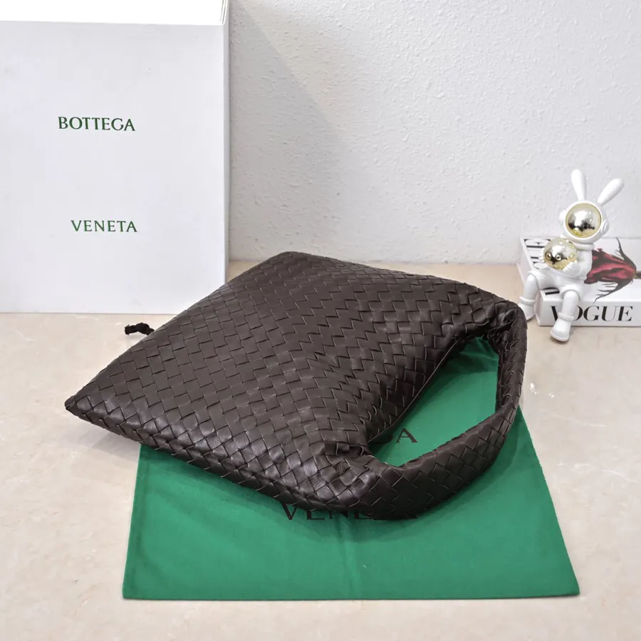 Bv New Medium HOP Bag with Woven Leather Handle