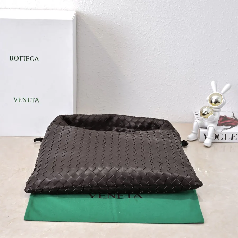 Bv New Medium HOP Bag with Woven Leather Handle