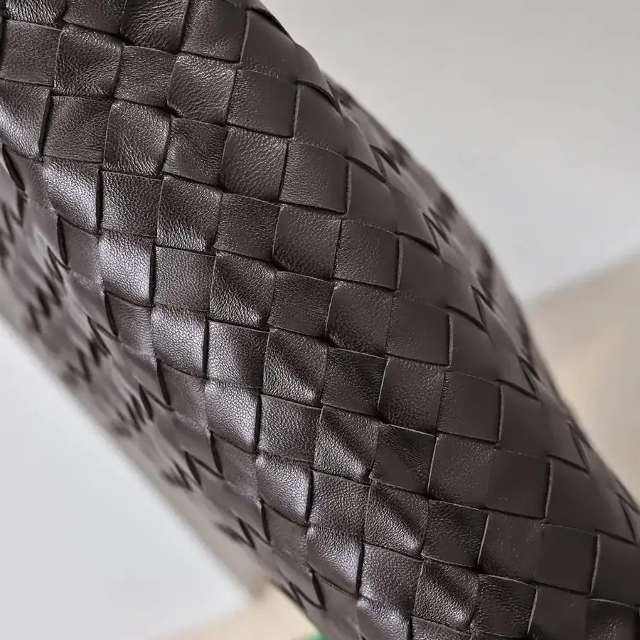Bv New Medium HOP Bag with Woven Leather Handle