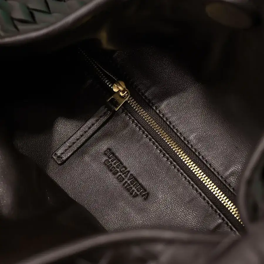 Bv New Medium HOP Bag with Woven Leather Handle