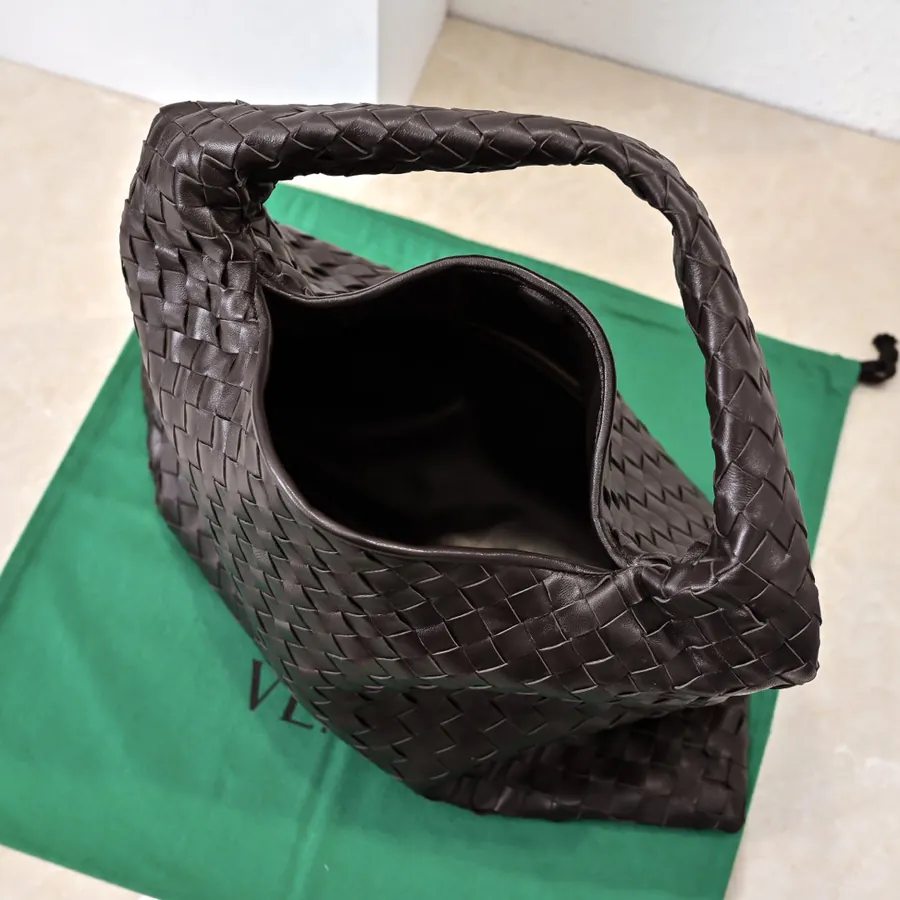 Bv New Medium HOP Bag with Woven Leather Handle