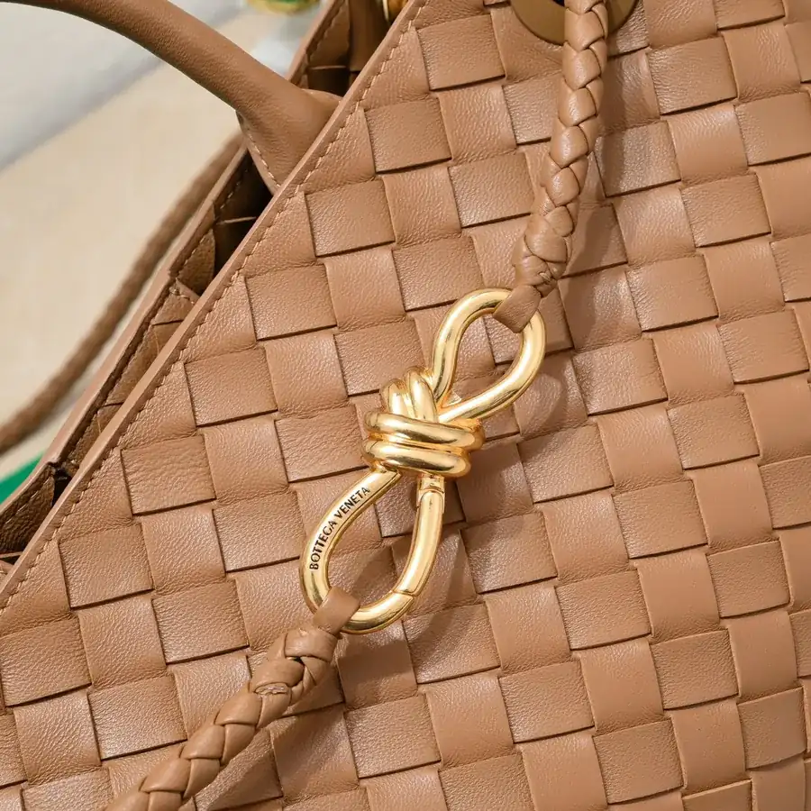 Bottega Veneta Andiamo Handbag Classic Leather Weave with Gold Tassel