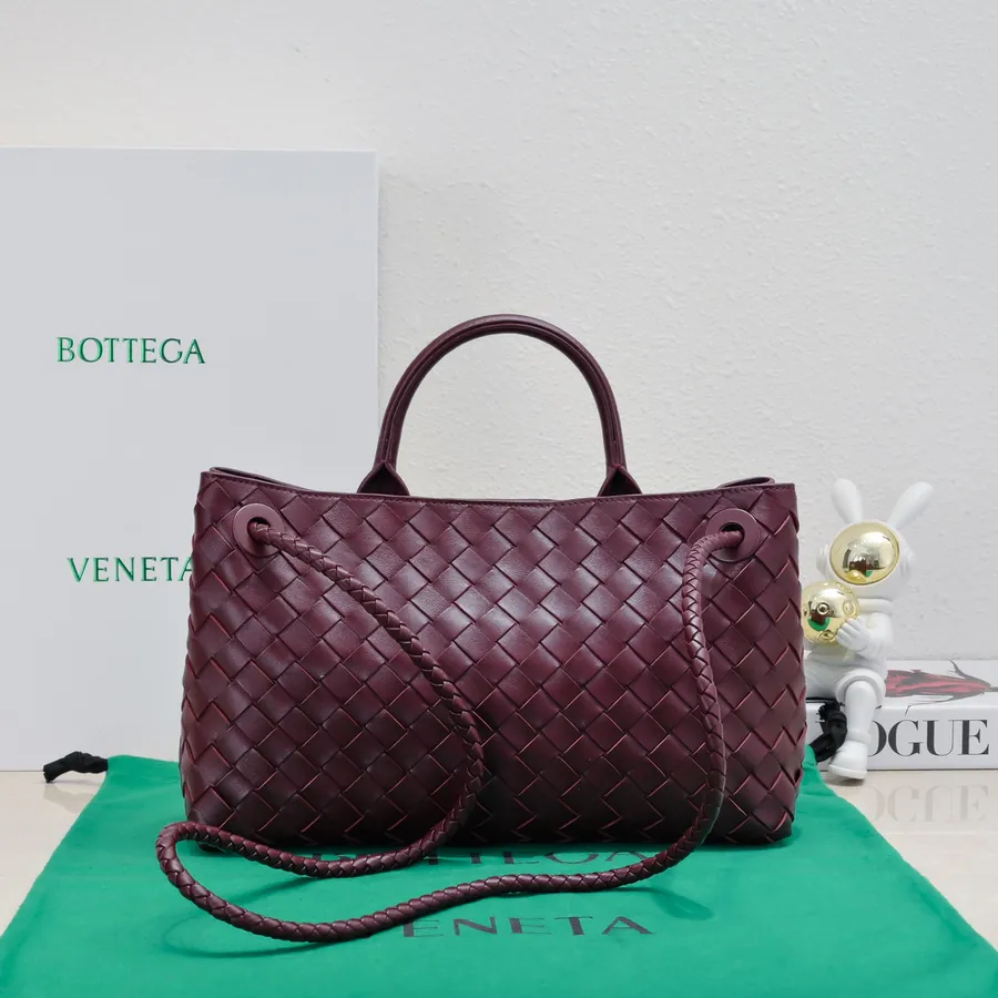 Bottega Veneta Andiamo Handbag Classic Leather Weave with Gold Tassel