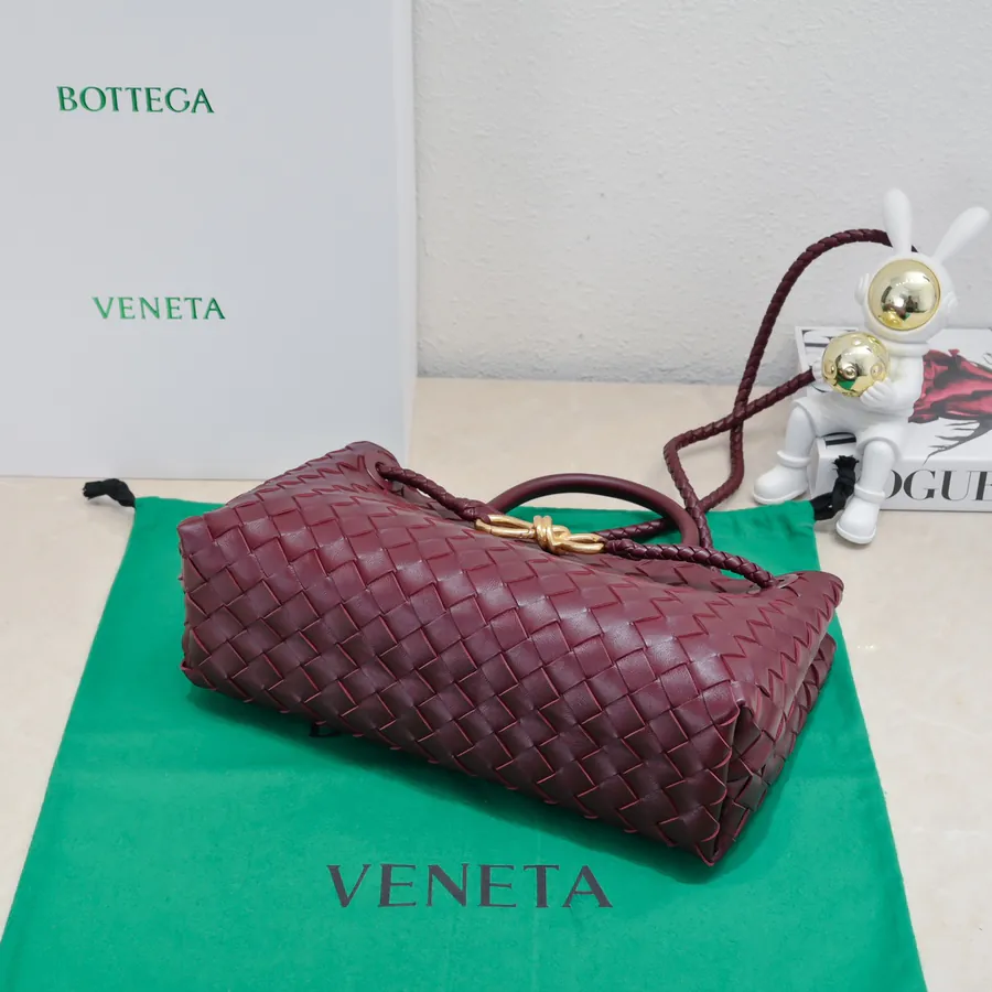 Bottega Veneta Andiamo Handbag Classic Leather Weave with Gold Tassel