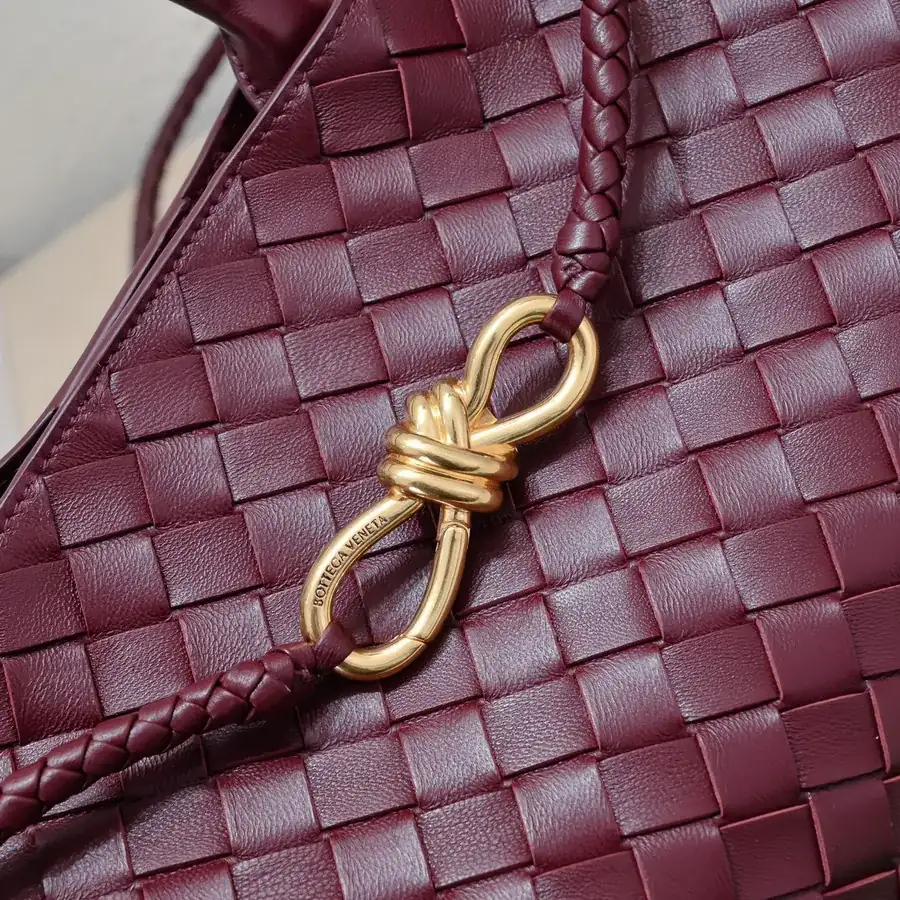 Bottega Veneta Andiamo Handbag Classic Leather Weave with Gold Tassel