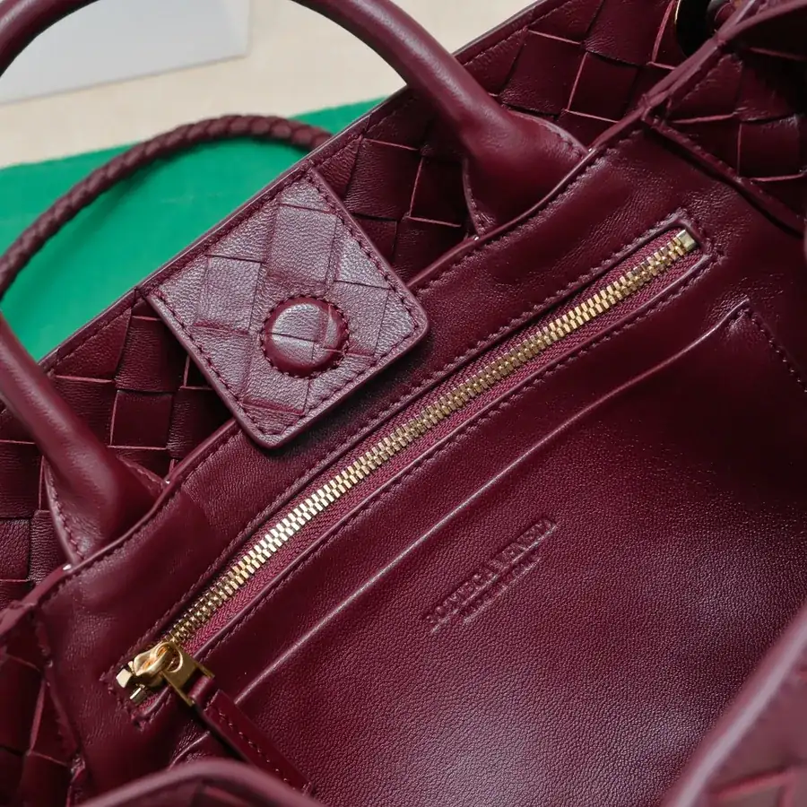 Bottega Veneta Andiamo Handbag Classic Leather Weave with Gold Tassel