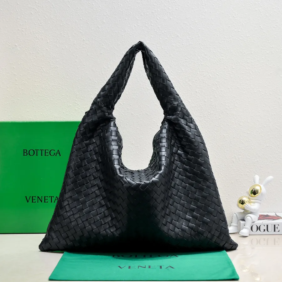 Bv New Large HOP Bag with Leather Weave Handle