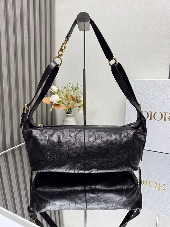 D Journey Handbag, Mid Size, Modern Design, Grained Calfskin