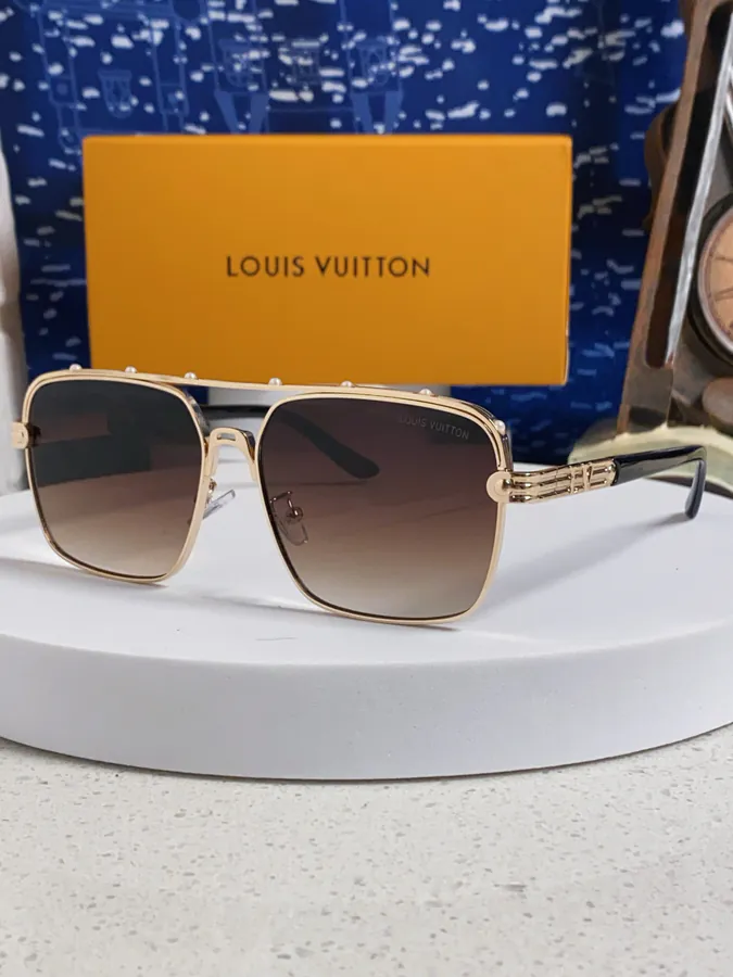 P80 Louis Vuitton 2025 New Vintage Street Style Men's Double Frame Metal Sunglasses