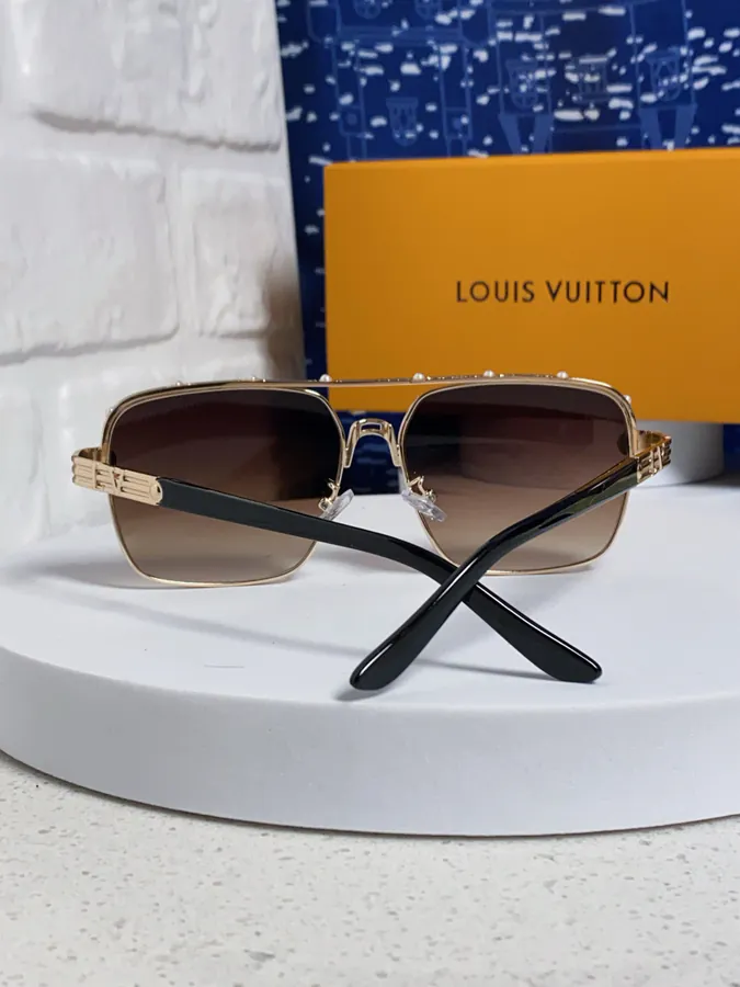 P80 Louis Vuitton 2025 New Vintage Street Style Men's Double Frame Metal Sunglasses
