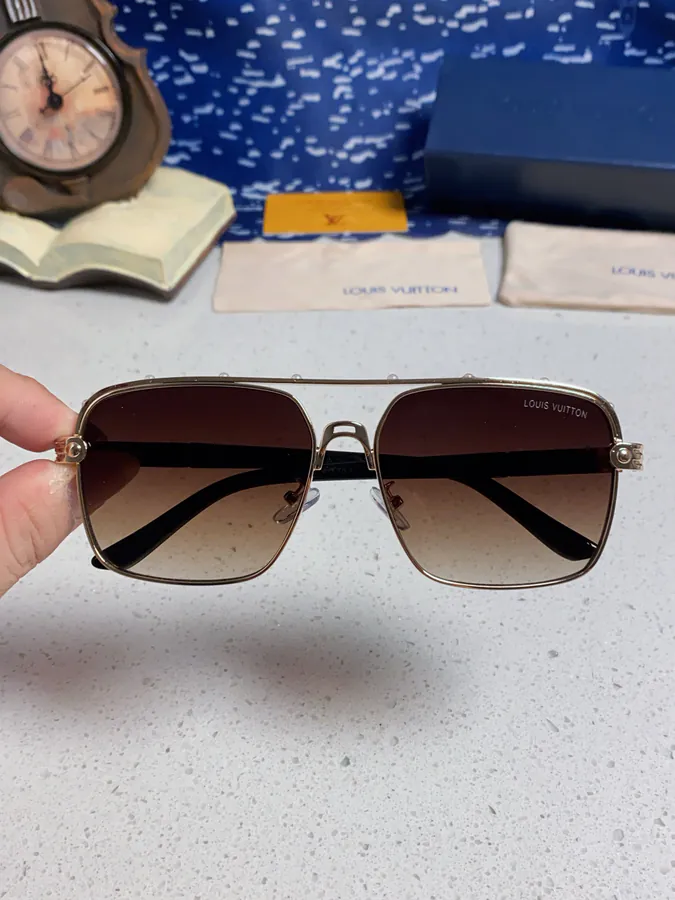 P80 Louis Vuitton 2025 New Vintage Street Style Men's Double Frame Metal Sunglasses