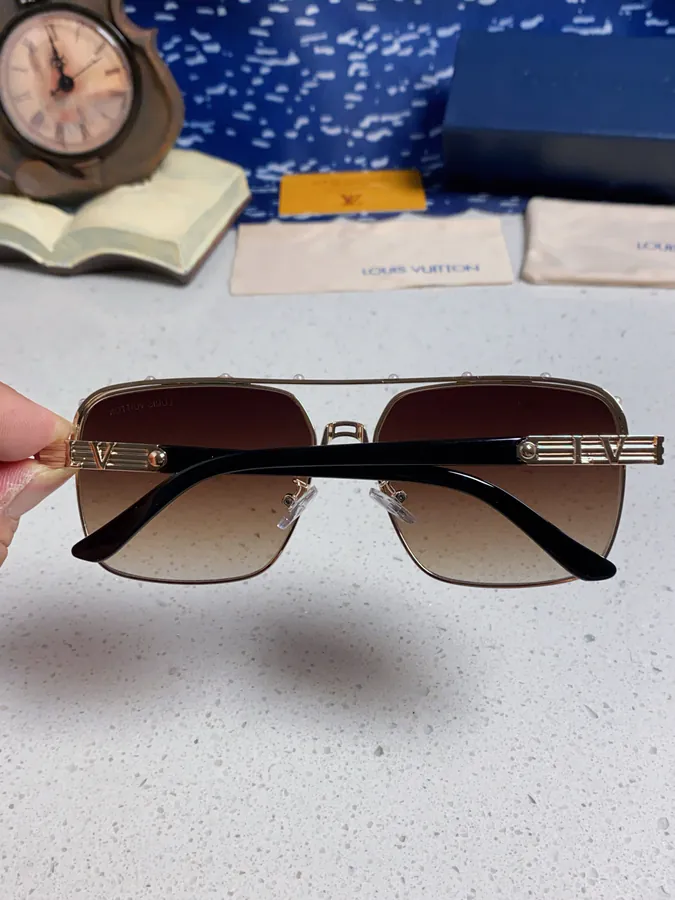 P80 Louis Vuitton 2025 New Vintage Street Style Men's Double Frame Metal Sunglasses