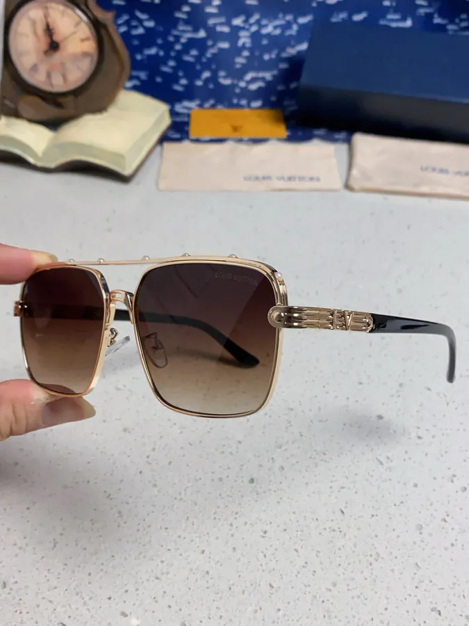 P80 Louis Vuitton 2025 New Vintage Street Style Men's Double Frame Metal Sunglasses