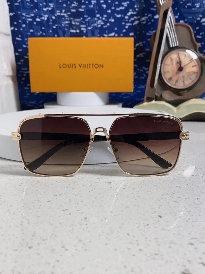 P80 Louis Vuitton 2025 New Vintage Street Style Men's Double Frame Metal Sunglasses
