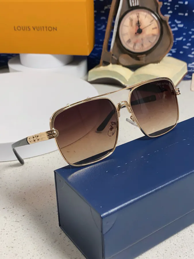 P80 Louis Vuitton 2025 New Vintage Street Style Men's Double Frame Metal Sunglasses