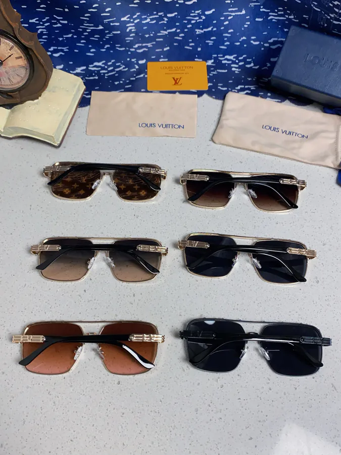 P80 Louis Vuitton 2025 New Vintage Street Style Men's Double Frame Metal Sunglasses