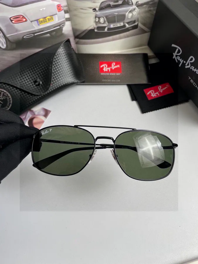 Ray.Ban Men's Polarized Sunglasses with Premium Frame