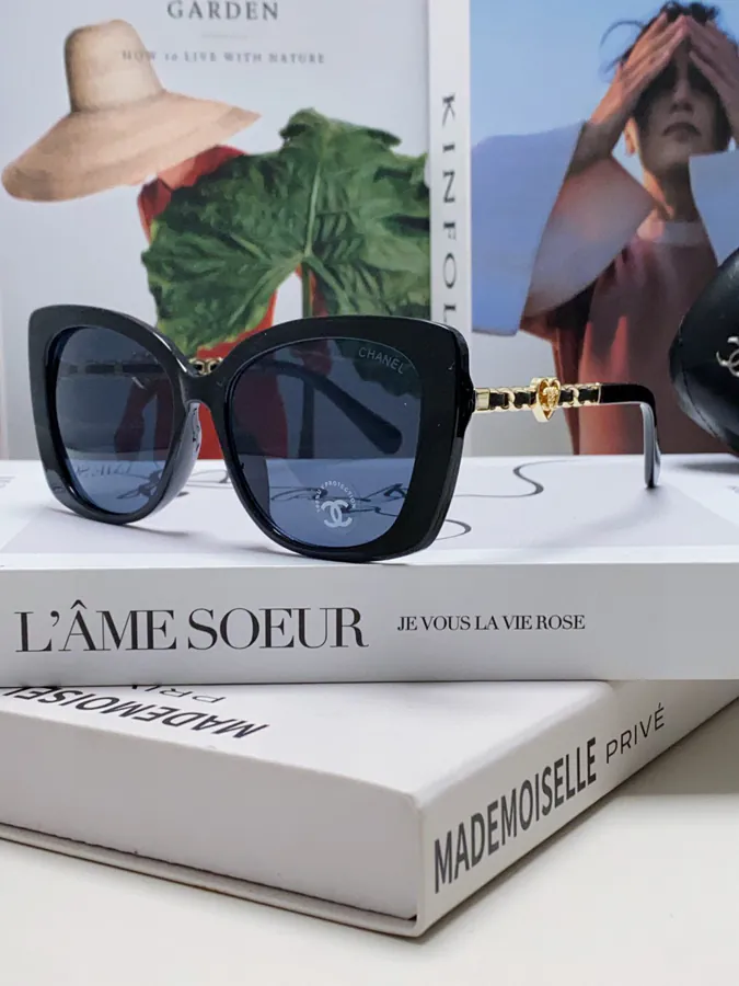 Chanel 2025 New Collection Modern Cat Eye Sunglasses with Heart Shaped Temple