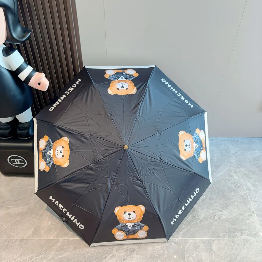 Moschino Bear Handle Tri Fold Automatic Umbrella