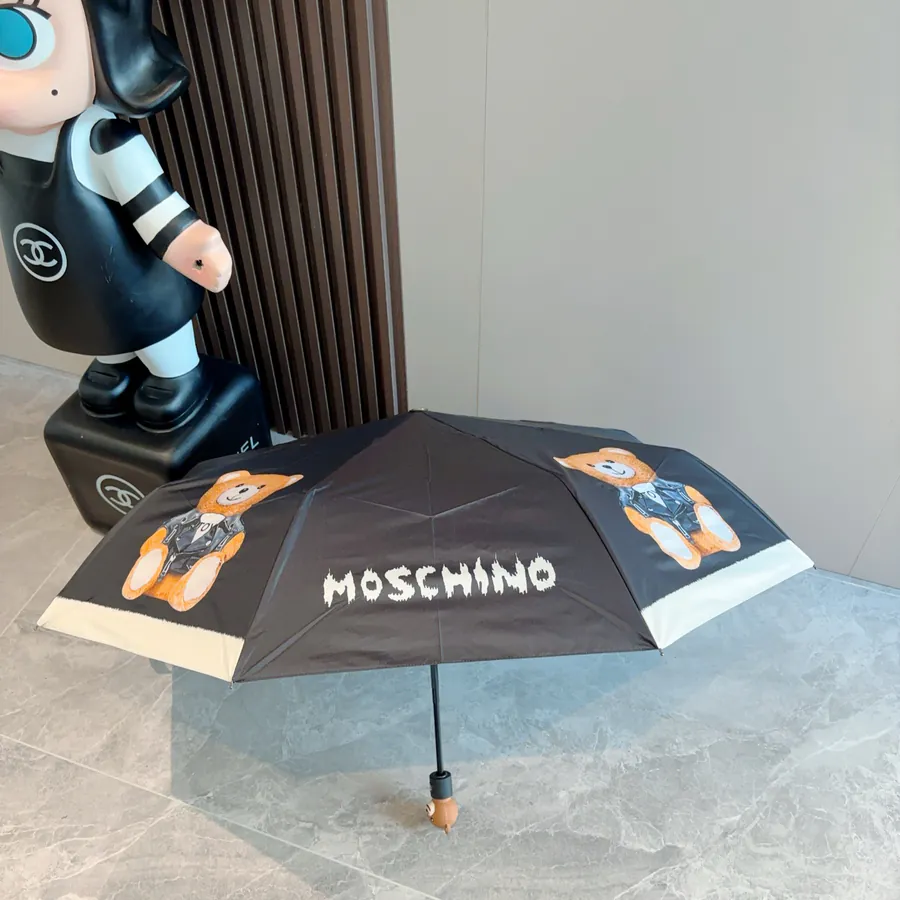 Moschino Bear Handle Tri Fold Automatic Umbrella