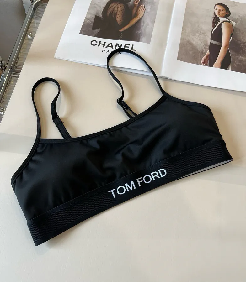 TOMFORD Vintage Strapless Triangle Pant Set, Black and White