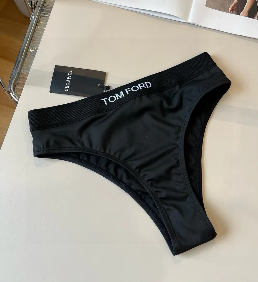 TOMFORD Vintage Strapless Triangle Pant Set, Black and White