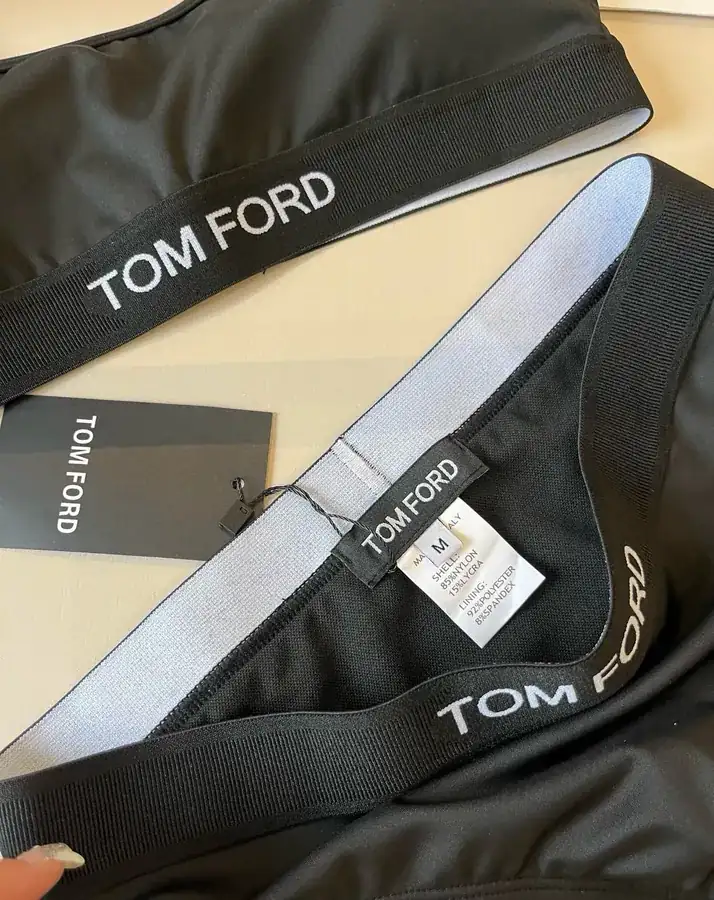 TOMFORD Vintage Strapless Triangle Pant Set, Black and White