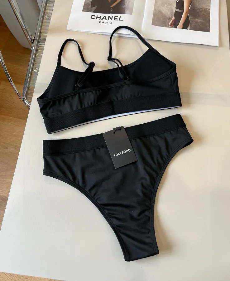 TOMFORD Vintage Strapless Triangle Pant Set, Black and White