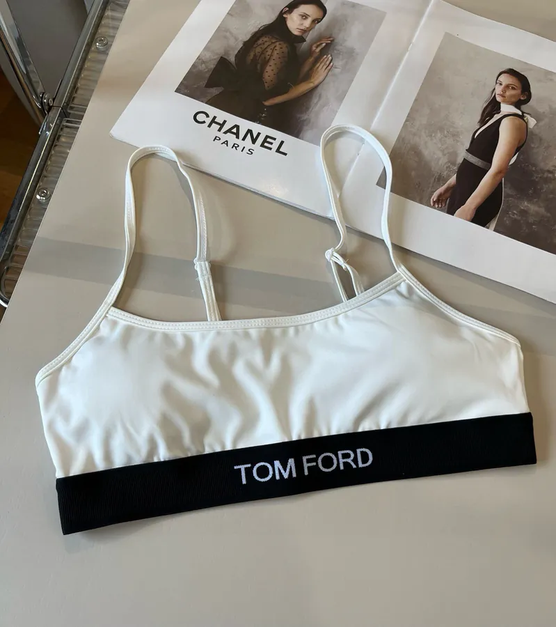 TOMFORD Vintage Strapless Triangle Pant Set, Black and White