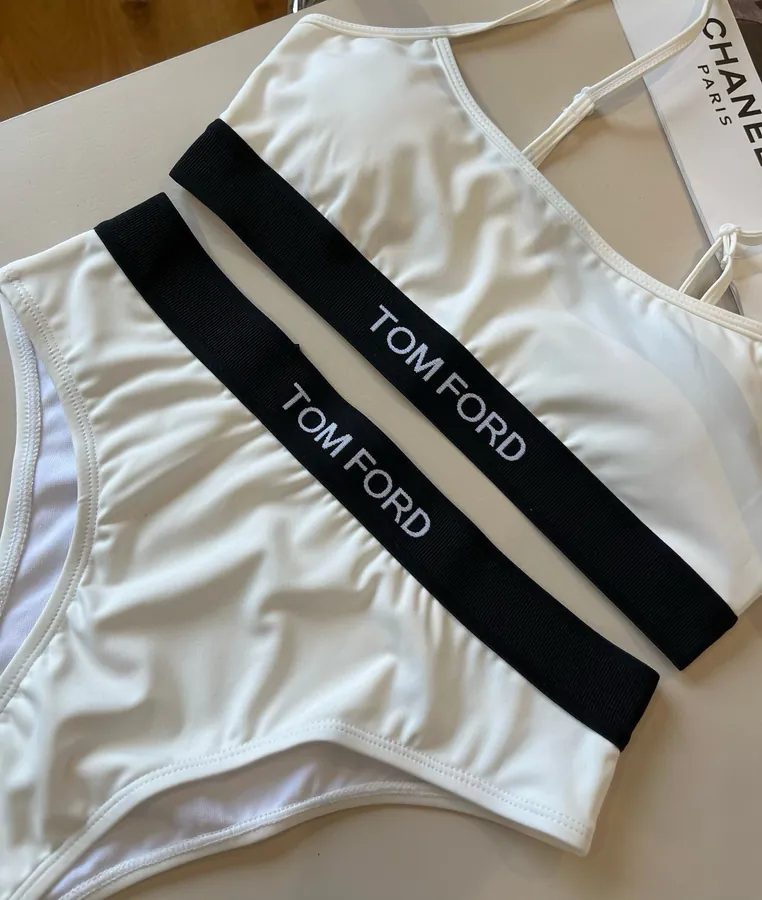 TOMFORD Vintage Strapless Triangle Pant Set, Black and White