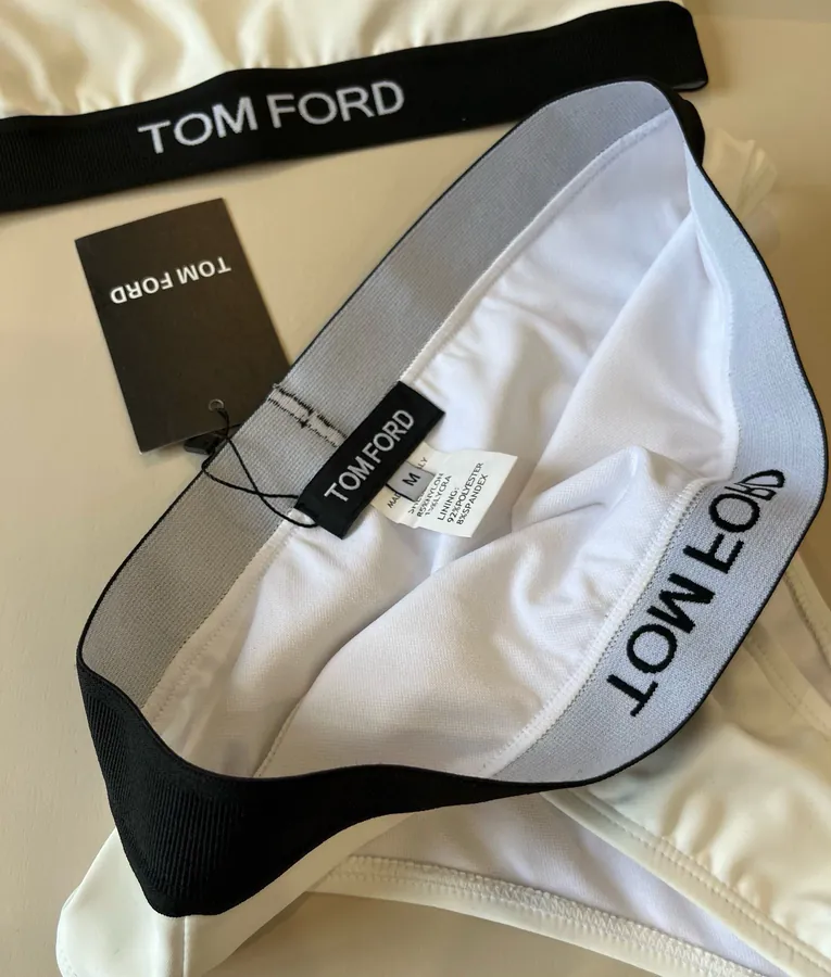 TOMFORD Vintage Strapless Triangle Pant Set, Black and White