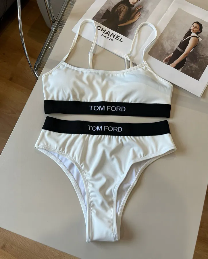 TOMFORD Vintage Strapless Triangle Pant Set, Black and White