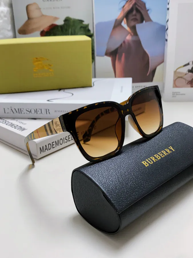 Burberry 2025 New Sun Glasses for Men Classic Tartan Design