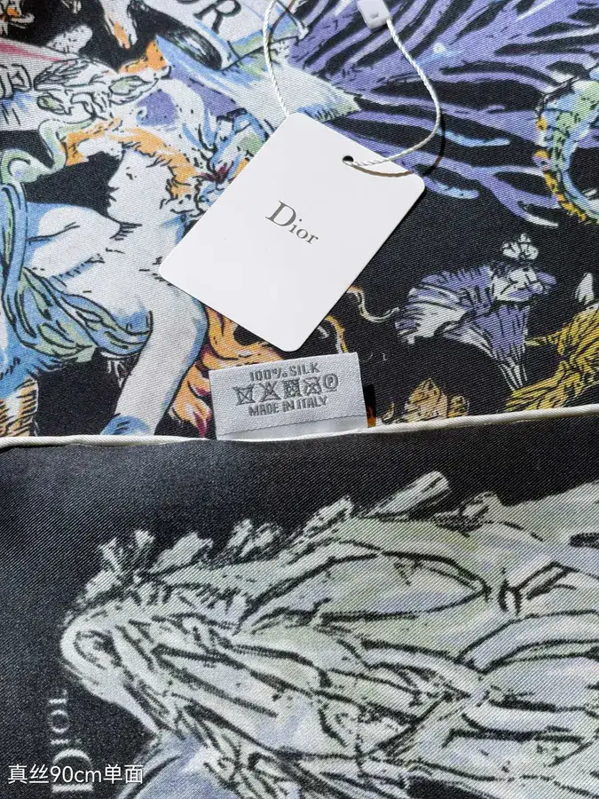 Cabinet de la Mer Pattern Print Silk Scarf